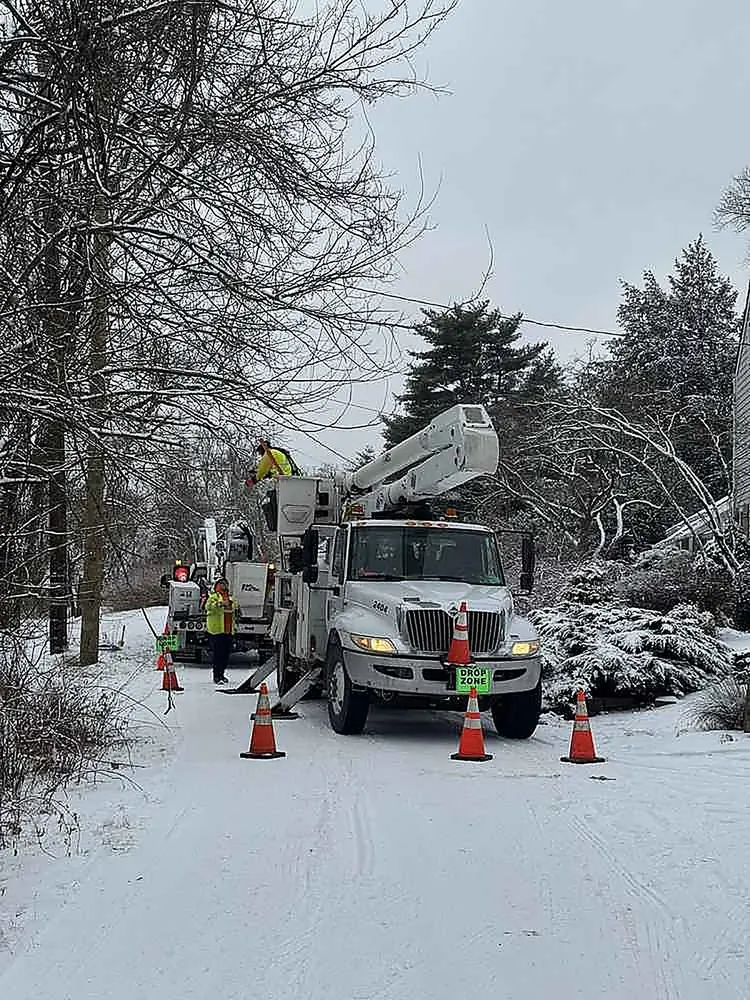 Storm restoration in winter conditions